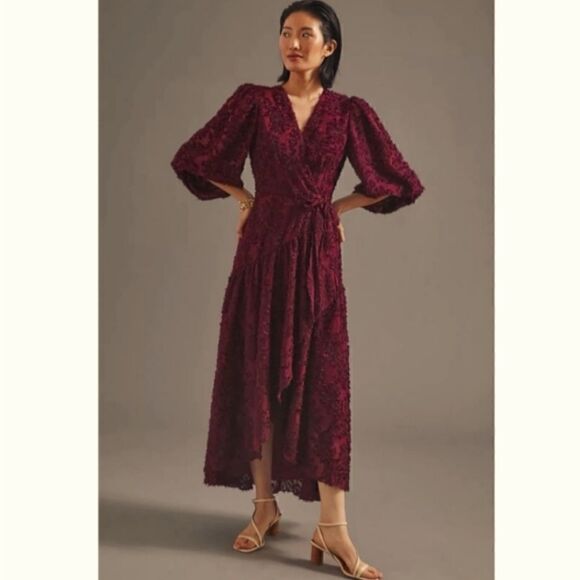 Anthropologie Hutch Rosa Floral Wrap Maxi Dress Size XSP - Picture 2 of 10